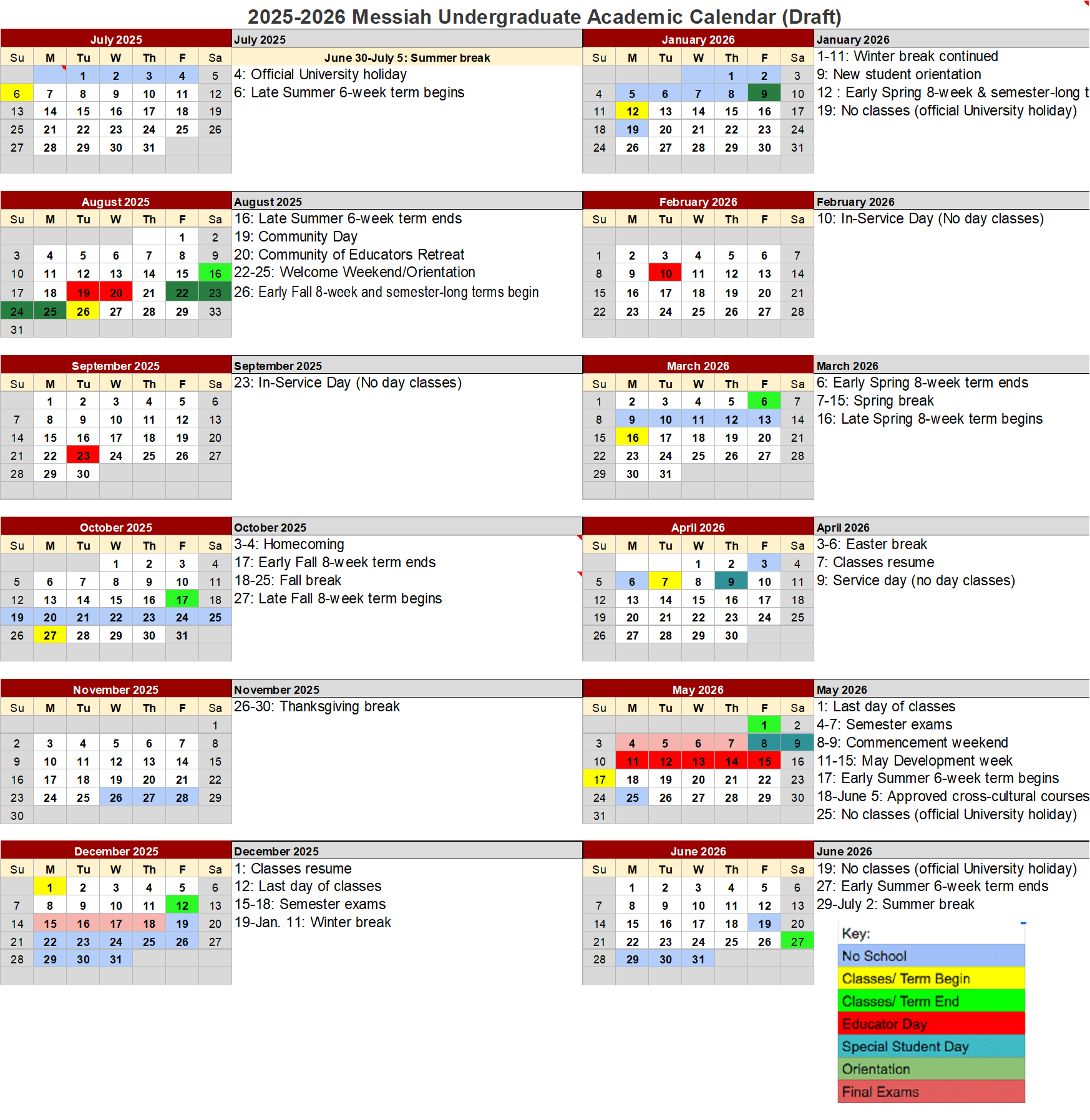 2025-2026 UG Academic Calendar 